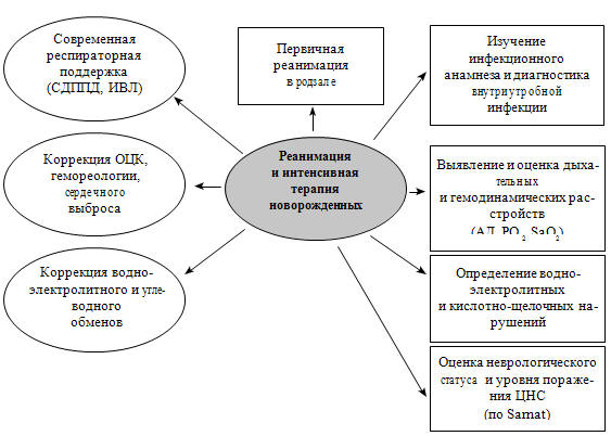 Схема 3. Принципы своевременности предоставления интенсивной помощи новорожденным детям в родильном стационаре