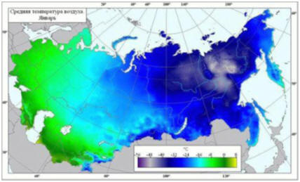 Рис. 1.1. Изотермическая карта СССР до его распада (Малинецкий Г.Г., 2009)